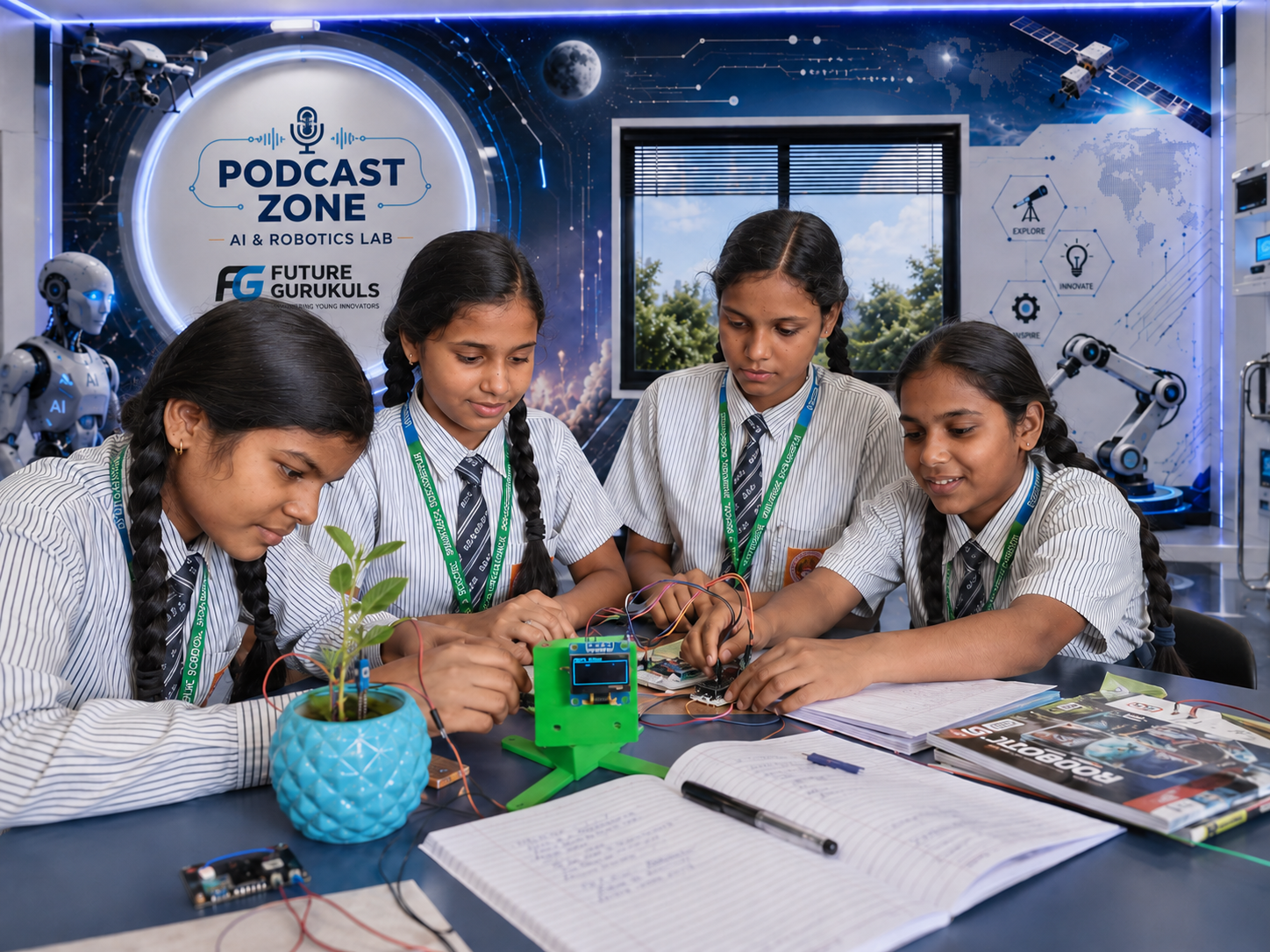 AI & Robotics Lab — students learning robotics