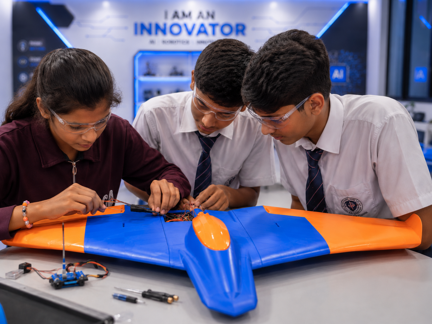 AI & Robotics Lab — students learning robotics