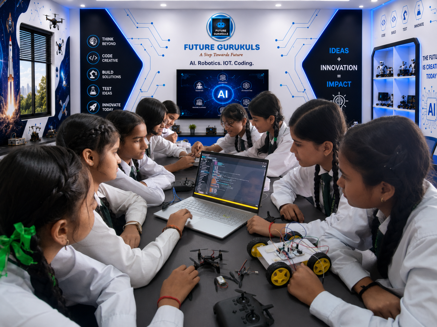 Future Gurukuls students learning technology